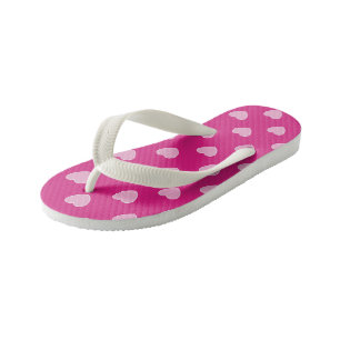 Pink and white Hearts  Kid's Thongs