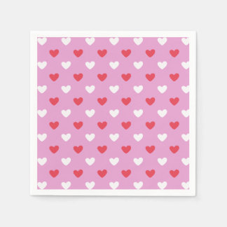 Pink and White hearts  Napkin