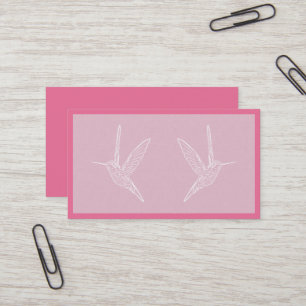 Pink and White Hummingbird Business Card