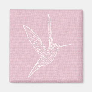 Pink and White Hummingbird Magnet