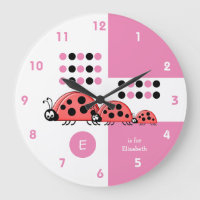 Pink and white kids ladybirds with name