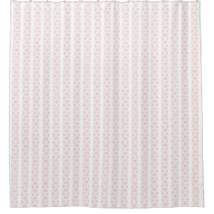 Pink and White Lace Stripe Vintage Style Shower Curtain