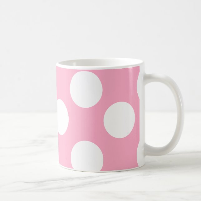 Pink and White Large Polka Dot Mug (Right)