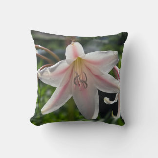 Pink and White Lily Cushion