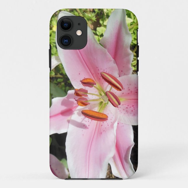 Pink and White Lily Flower Case-Mate iPhone Case (Back)