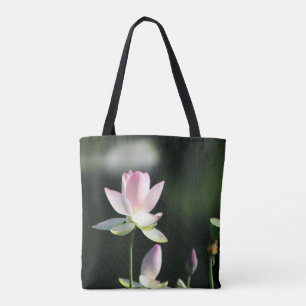 Pink and White Lotus Flower Tote Bag
