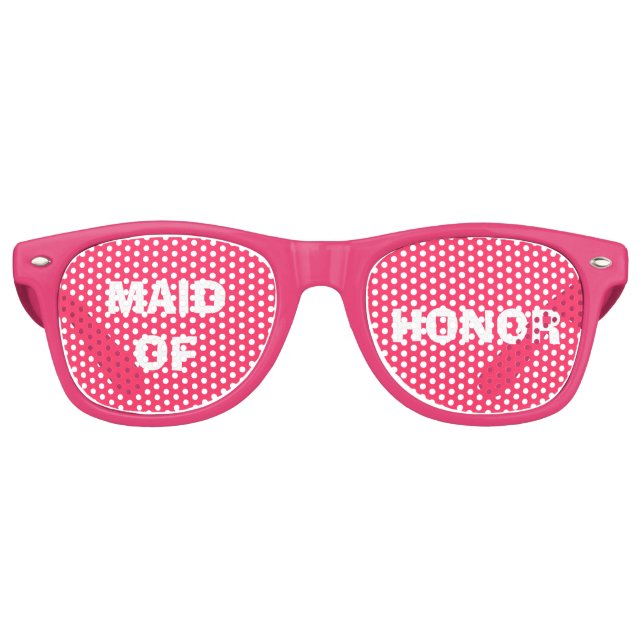 Pink and White Maid of Honour Party Eye Glasses (Front)