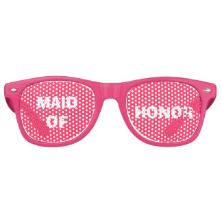 Pink and White Maid of Honour Party Eye Glasses
