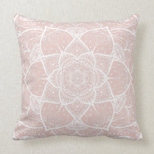 Pink and White Mandala - Loergann in Mallow Cushion