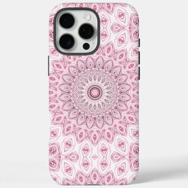 Pink and White Mandala Pattern Design Case-Mate iPhone Case (Back)