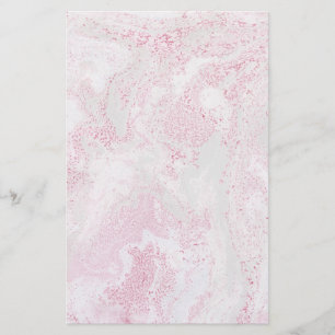 Pink and White Marble Pattern Stationery