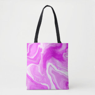 Pink and White Marble Swirls Tote Bag