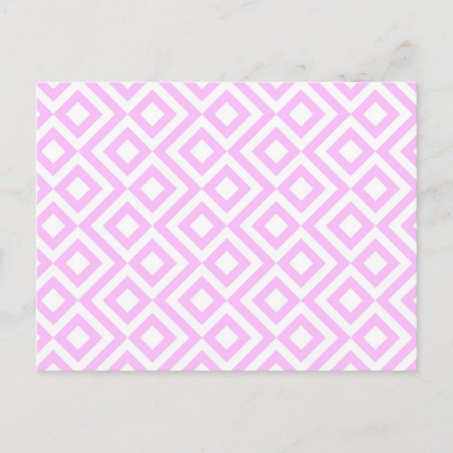 Pink and White Meander Postcard (Front)