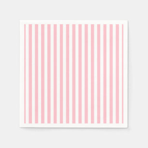 Pink and White Medium Size Vertical Stripes Paper Napkin
