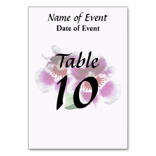Pink and White Miltoniopsis Orchids Table Number