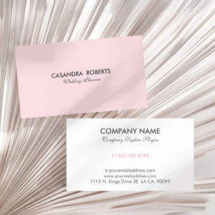 Pink and White Minimalistic Modern Design Business Card