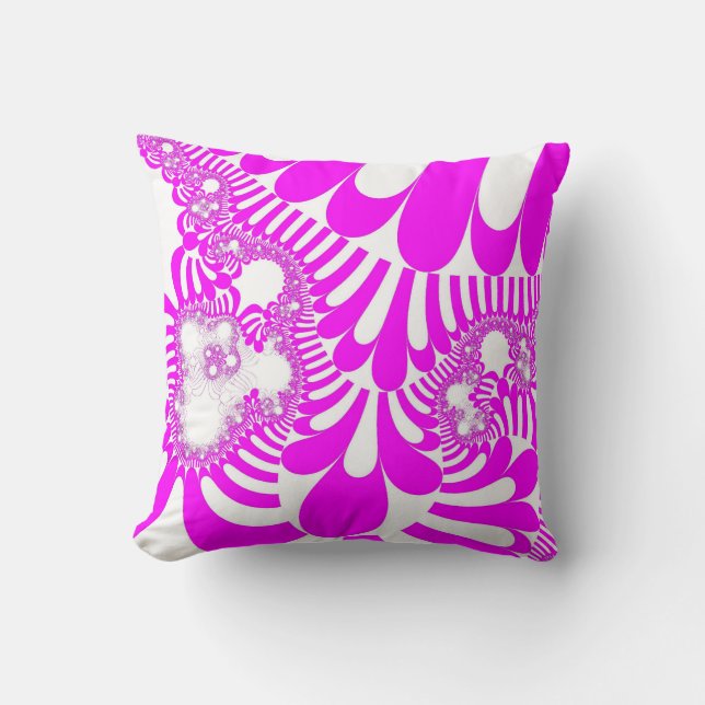 Pink and White Mod Cushion (Front)
