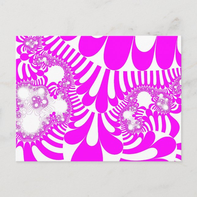 Pink and White Mod Postcard (Front)