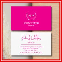 Pink and White | Modern Initials Monogram