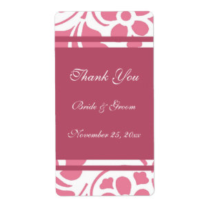 Pink and White Modern Wedding Labels
