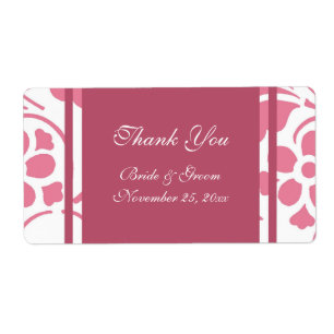 Pink and White Modern Wedding Labels