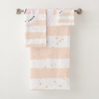 Pink and White Monogrammed Baby Stripes
