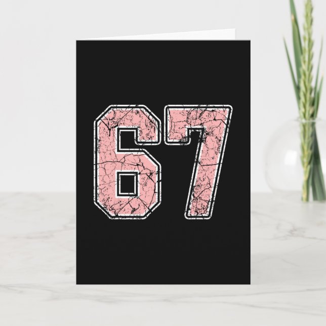 Pink And White Number 67 Jersey Player Uniform #67 Card (Front)