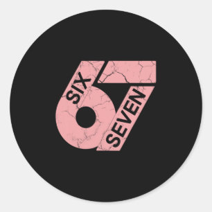Pink And White Number 67 Jersey Player Uniform #67 Classic Round Sticker