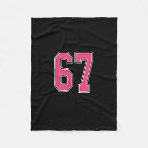 Pink And White Number 67 Jersey Player Uniform #67 Fleece Blanket