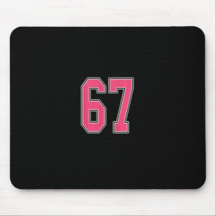 Pink And White Number 67 Jersey Player Uniform #67 Mouse Pad