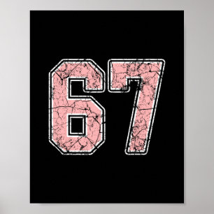 Pink And White Number 67 Jersey Player Uniform #67 Poster