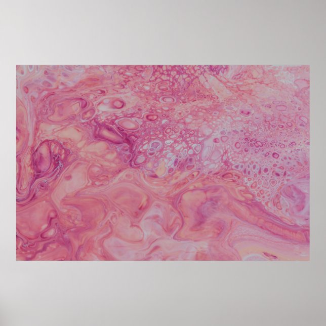 PINK AND WHITE PAINT DROP WALLPAPER POSTER (Front)