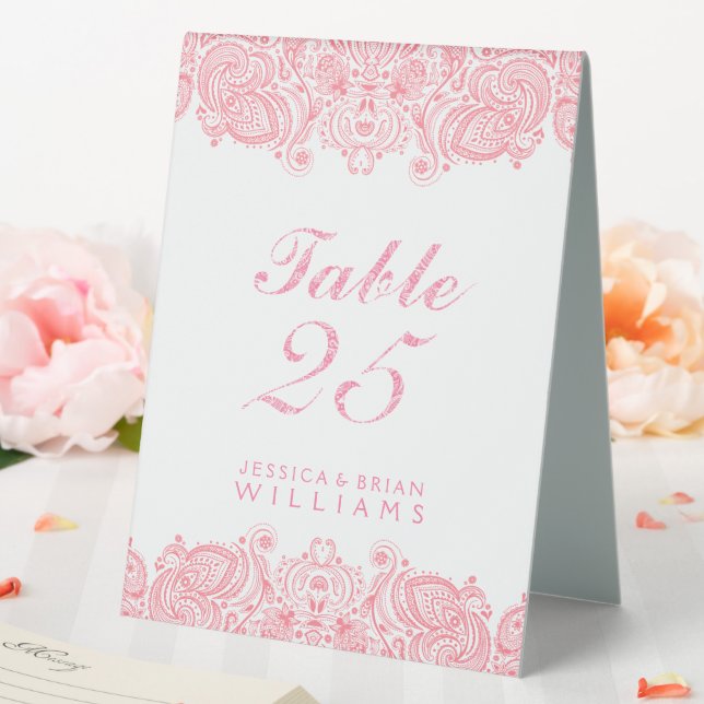 Pink & and white paisley lace (In SItu (Wedding))