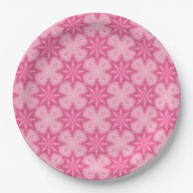 Pink And White Paper Plates (Front)