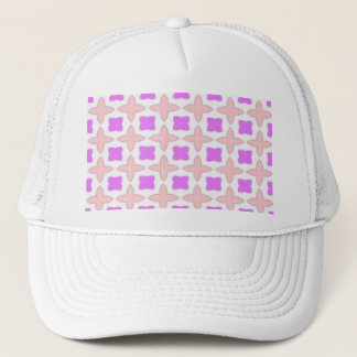 pink and white pattern trucker hat