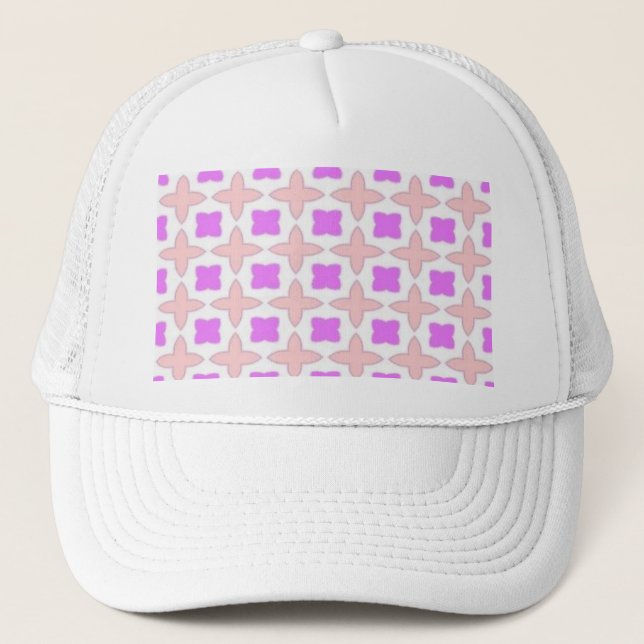 pink and white pattern trucker hat (Front)