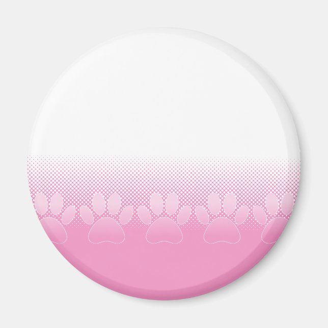 Pink And White Paws With Newsprint Background Magnet (Front)