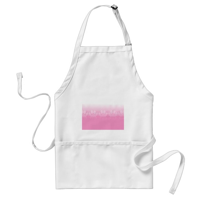 Pink And White Paws With Newsprint Background Standard Apron (Front)