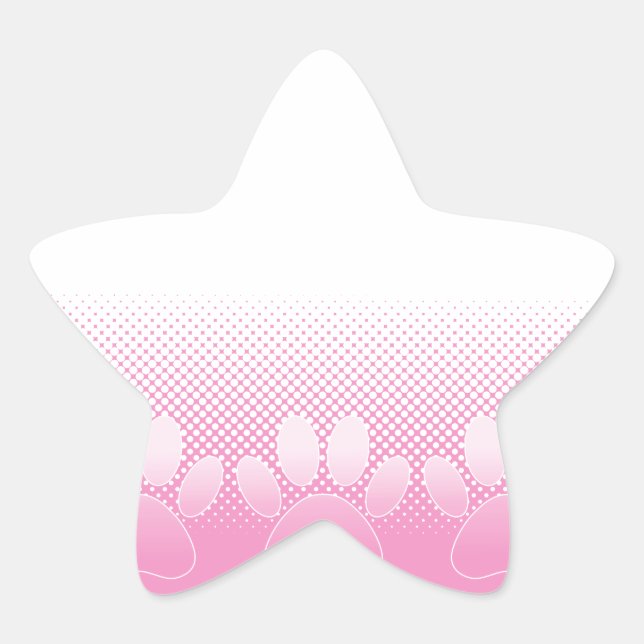 Pink And White Paws With Newsprint Background Star Sticker (Front)