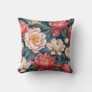 Pink and White Peonies Oriental Cushion