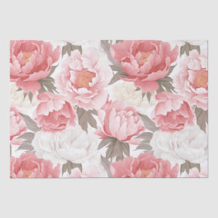 Pink and White Peonies Tissue Paper