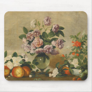 Pink and White Peony Flowers (Peonies Still Life) Mouse Pad
