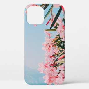 Pink and white petaled flowers iPhone 12 case