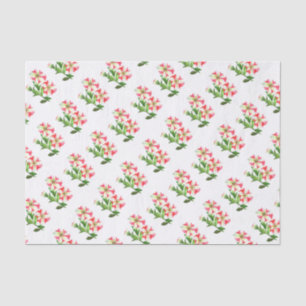 Pink and White Petunias Floral Art Tissue Paper