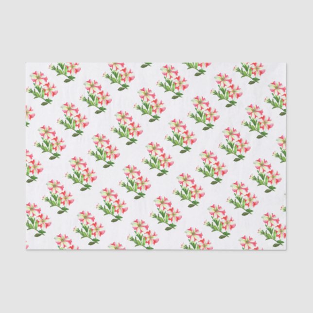 Pink and White Petunias Floral Art Tissue Paper (Front)