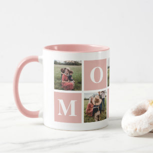 Pink and White Photo Collage Mummy Mug