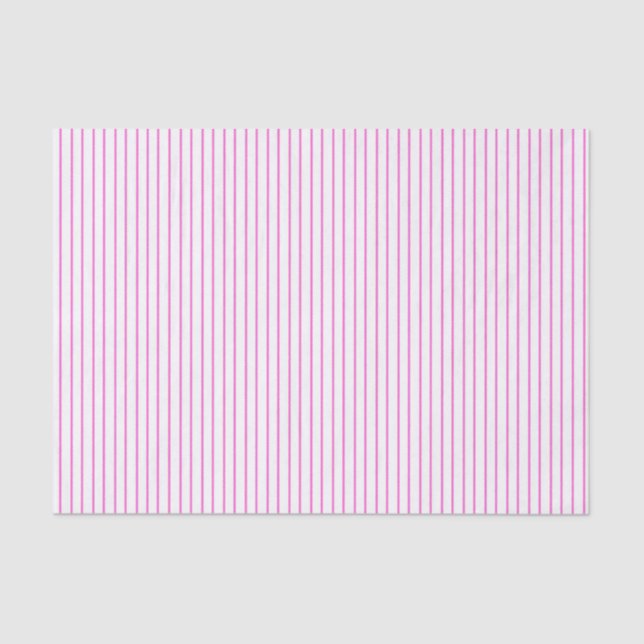 Pink and White Pinstripe Tissue Paper (Front)