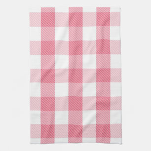 Pink and White Plaid Kitchen Towel