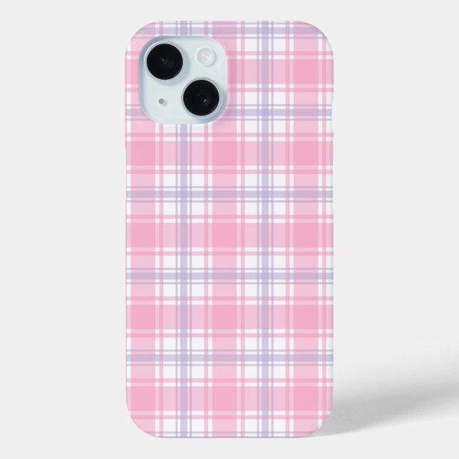 Pink and White Plaid Seamless Pattern  Case-Mate iPhone Case (Back)