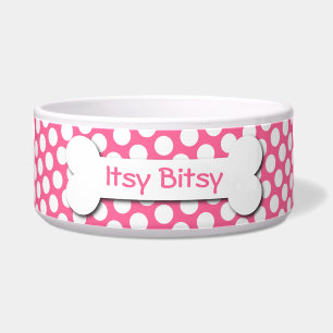 Pink and White Polka Dot Dog Bone
